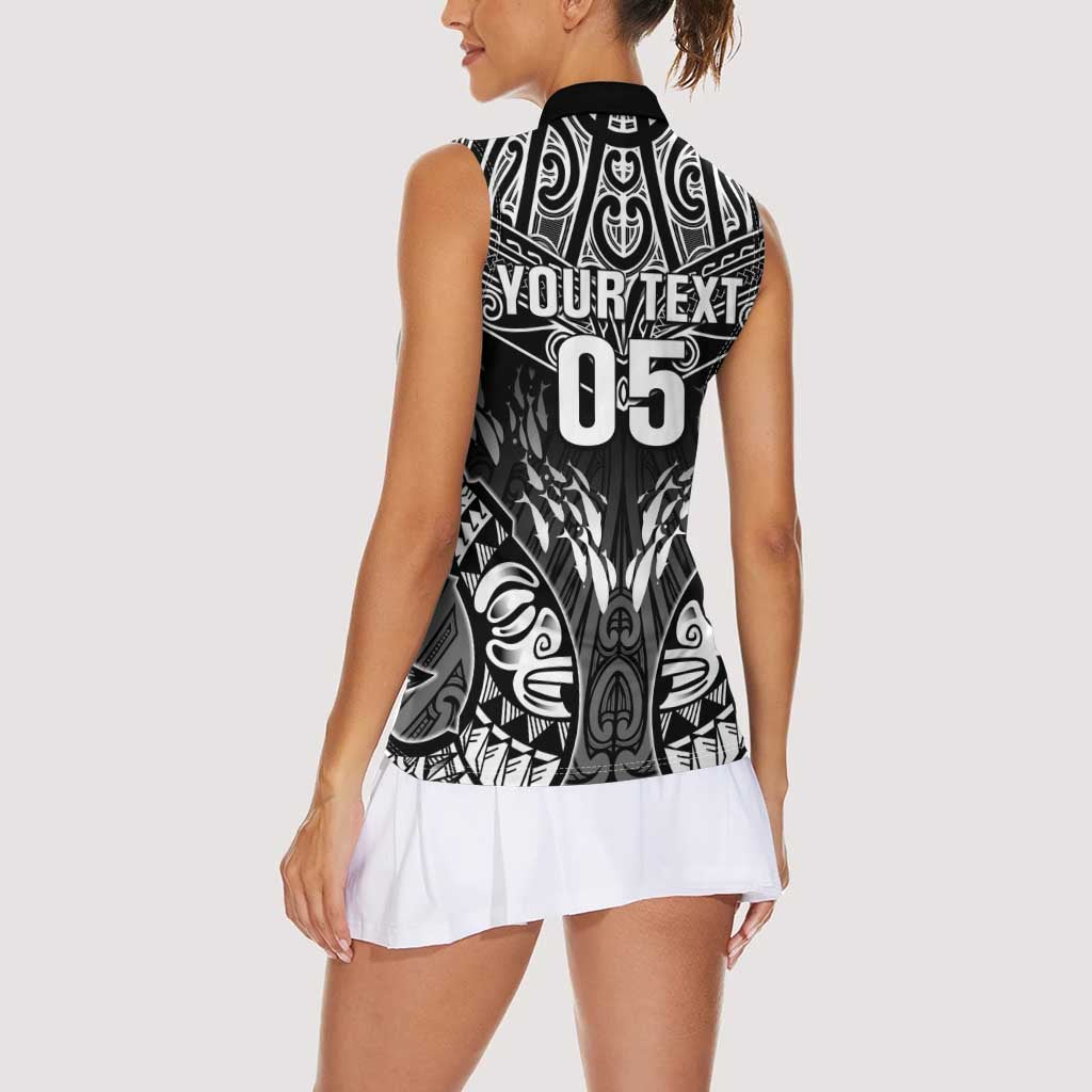 Custom New Zealand Fishing Women Sleeveless Polo Shirt Aotearoa Maori Koru LT05 - Polynesian Pride