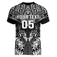 Custom New Zealand Fishing Women V-Neck T-Shirt Aotearoa Maori Koru LT05 - Polynesian Pride