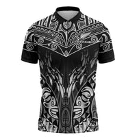 Custom New Zealand Fishing Zipper Polo Shirt Aotearoa Maori Koru - Polynesian Pride