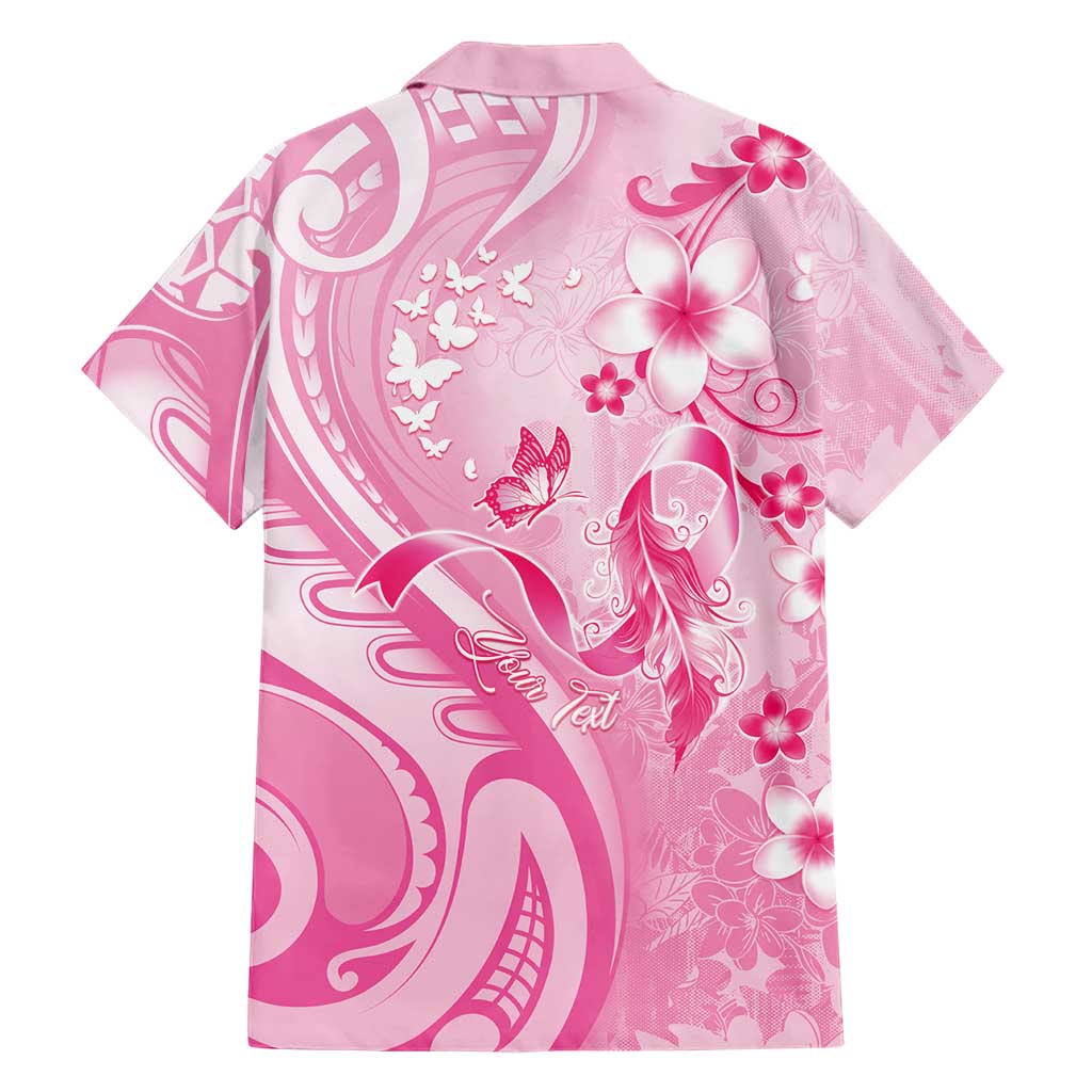 Personalised Memorial Pink Breast Cancer Awareness Family Matching Summer Maxi Dress and Hawaiian Shirt Plumeria Floral Tribal Pattern LT05 - Polynesian Pride