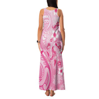 Personalised Memorial Pink Breast Cancer Awareness Family Matching Tank Maxi Dress and Hawaiian Shirt Plumeria Floral Tribal Pattern LT05 - Polynesian Pride
