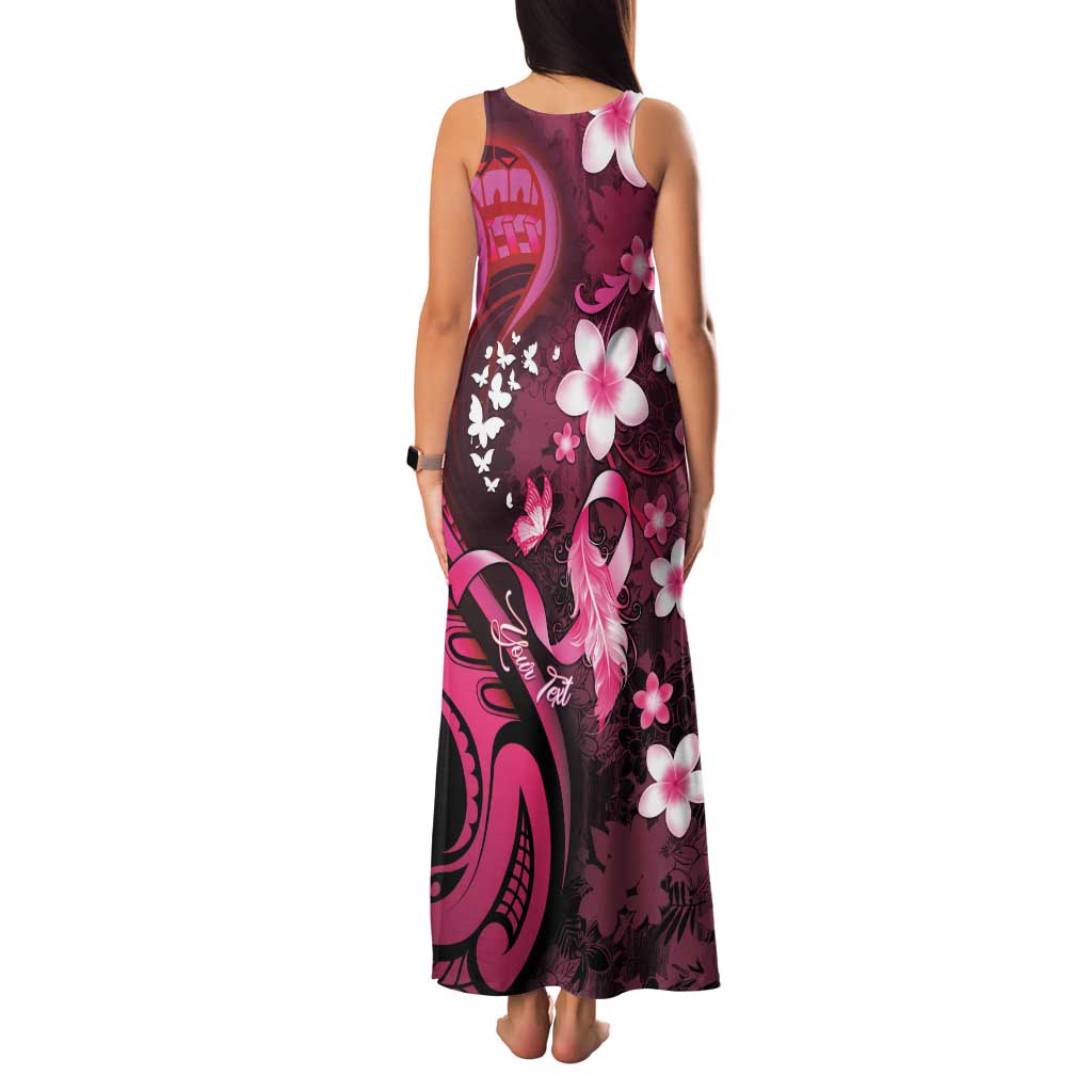 Personalised Memorial Breast Cancer Awareness Family Matching Tank Maxi Dress and Hawaiian Shirt Plumeria Floral Tribal Pattern LT05 - Polynesian Pride