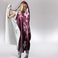 Memorial Breast Cancer Awareness Hooded Blanket Plumeria Floral Tribal Pattern - Polynesian Pride