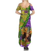 Personalised Hawaii Mardi Gras Summer Maxi Dress Polynesian Pattern With Glitter Style LT05 - Polynesian Pride