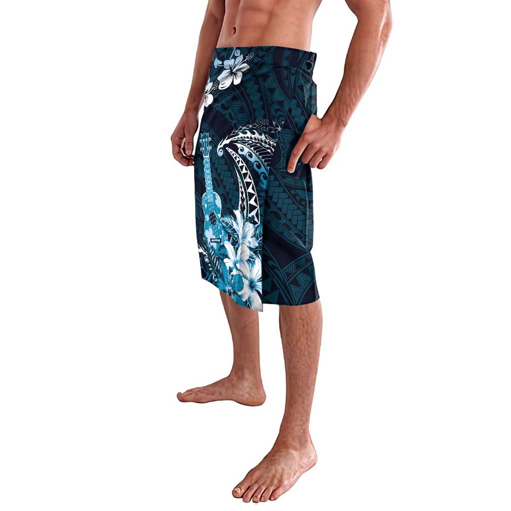 Hawaii Ukulele Lavalava Polynesian Pattern Mix Hibiscus Blue Version LT05