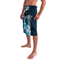 Hawaii Ukulele Lavalava Polynesian Pattern Mix Hibiscus Blue Version LT05