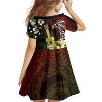Hawaii Ukulele Family Matching Mermaid Dress and Hawaiian Shirt Polynesian Pattern Mix Hibiscus Reggae Version LT05