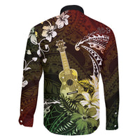 Hawaii Ukulele Family Matching Mermaid Dress and Hawaiian Shirt Polynesian Pattern Mix Hibiscus Reggae Version LT05