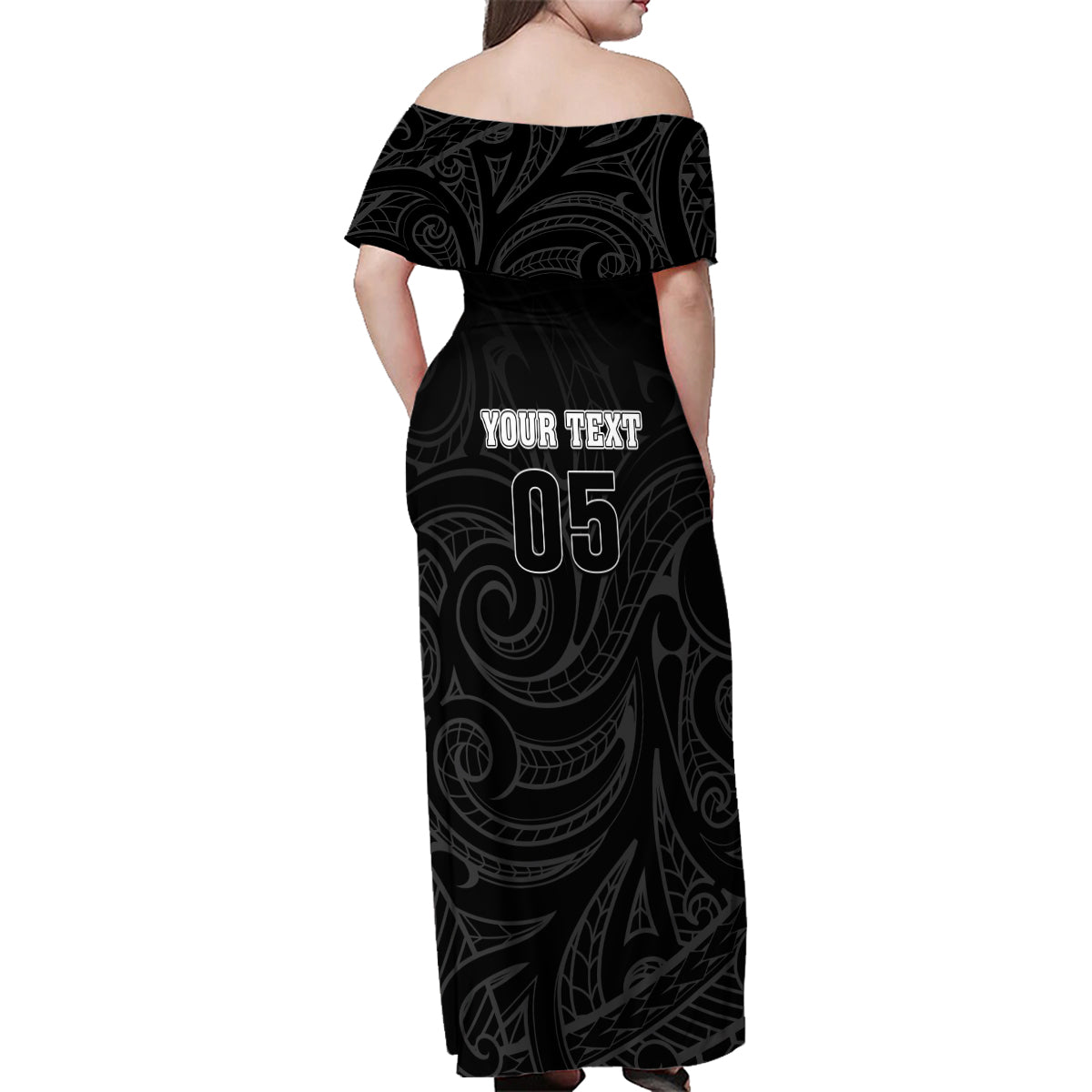 Custom New Zealand Marathon Family Matching Off Shoulder Maxi Dress and Hawaiian Shirt Maori Style LT05 - Polynesian Pride