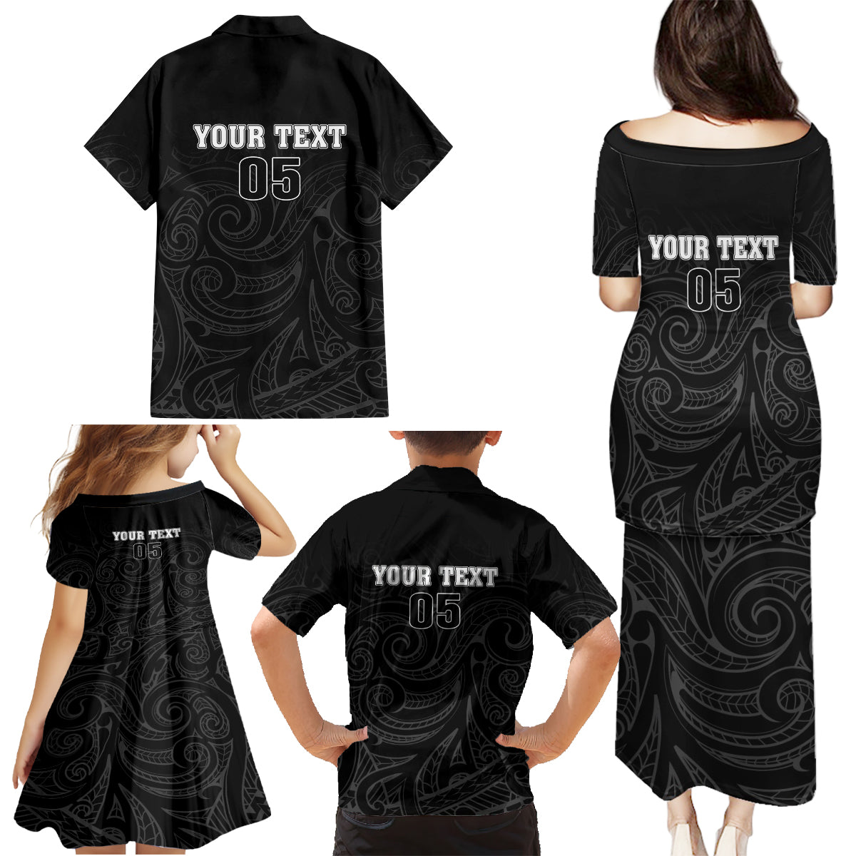 Custom New Zealand Marathon Family Matching Puletasi and Hawaiian Shirt Maori Style LT05 - Polynesian Pride