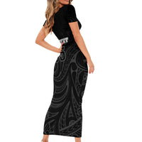 Custom New Zealand Marathon Family Matching Short Sleeve Bodycon Dress and Hawaiian Shirt Maori Style LT05 - Polynesian Pride