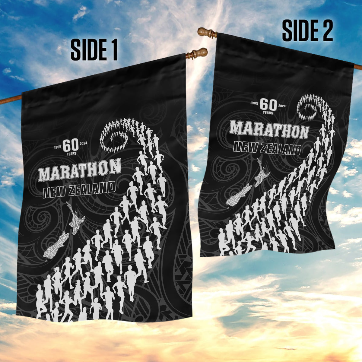 New Zealand Marathon Garden Flag Maori Style