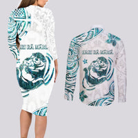 New Zealand Aotearoa Hari Ra Mama Couples Matching Long Sleeve Bodycon Dress and Long Sleeve Button Shirt A Mother's Love Is Like No Otter LT05 - Polynesian Pride