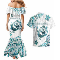 New Zealand Aotearoa Hari Ra Mama Couples Matching Mermaid Dress and Hawaiian Shirt A Mother's Love Is Like No Otter LT05 - Polynesian Pride