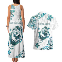 New Zealand Aotearoa Hari Ra Mama Couples Matching Tank Maxi Dress and Hawaiian Shirt A Mother's Love Is Like No Otter LT05 - Polynesian Pride