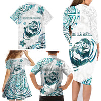 New Zealand Aotearoa Hari Ra Mama Family Matching Long Sleeve Bodycon Dress and Hawaiian Shirt A Mother's Love Is Like No Otter LT05 - Polynesian Pride