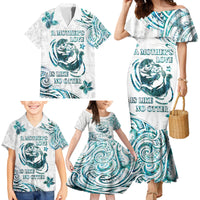 New Zealand Aotearoa Hari Ra Mama Family Matching Mermaid Dress and Hawaiian Shirt A Mother's Love Is Like No Otter LT05 - Polynesian Pride