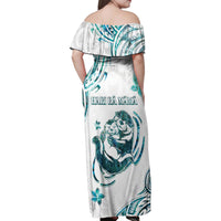 New Zealand Aotearoa Hari Ra Mama Family Matching Off Shoulder Maxi Dress and Hawaiian Shirt A Mother's Love Is Like No Otter LT05 - Polynesian Pride
