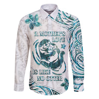 New Zealand Aotearoa Hari Ra Mama Family Matching Puletasi and Hawaiian Shirt A Mother's Love Is Like No Otter LT05 Dad's Shirt - Long Sleeve White - Polynesian Pride