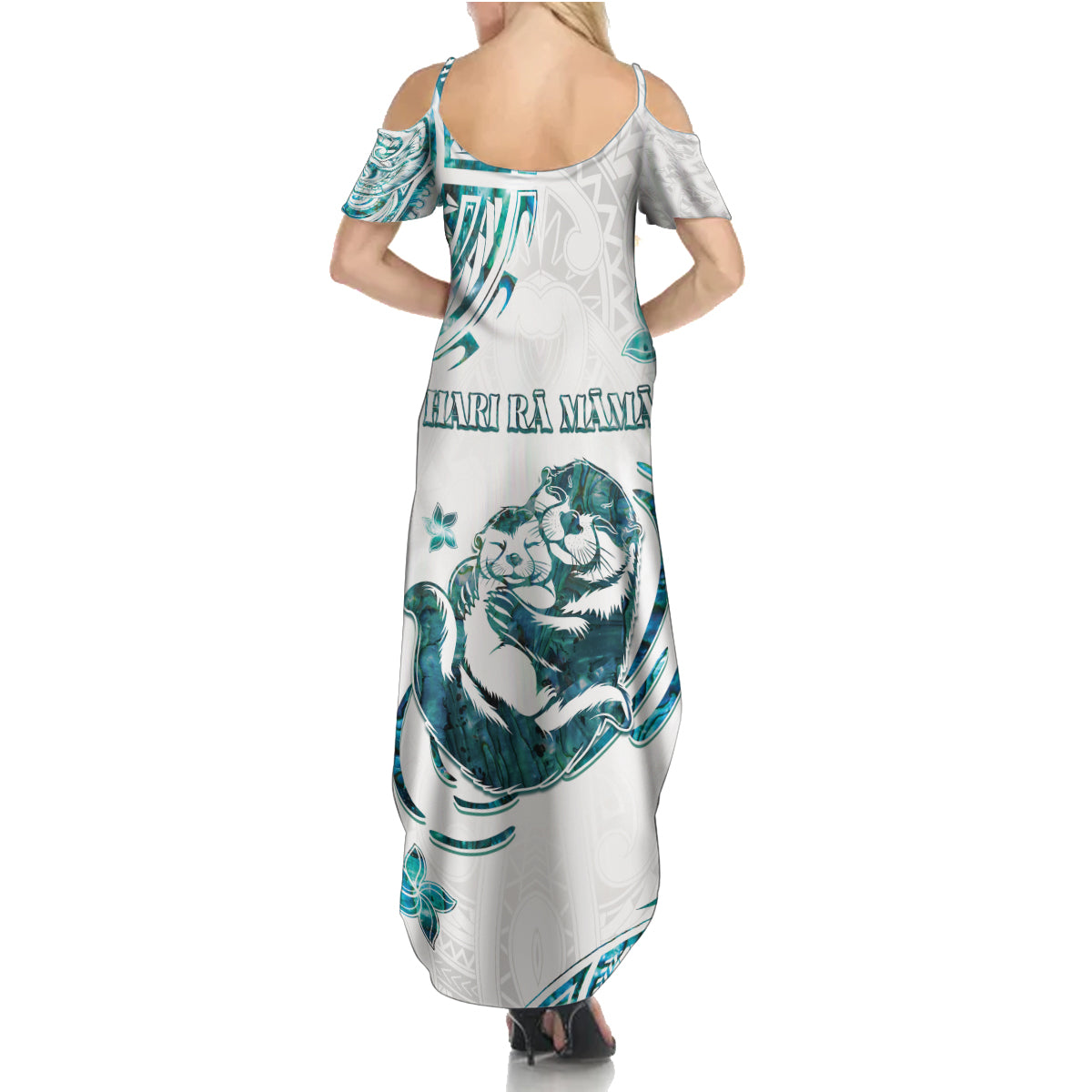 New Zealand Aotearoa Hari Ra Mama Family Matching Summer Maxi Dress and Hawaiian Shirt A Mother's Love Is Like No Otter LT05 - Polynesian Pride