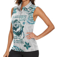 New Zealand Aotearoa Hari Ra Mama Women Sleeveless Polo Shirt A Mother's Love Is Like No Otter LT05 - Polynesian Pride