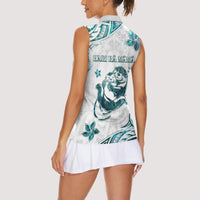 New Zealand Aotearoa Hari Ra Mama Women Sleeveless Polo Shirt A Mother's Love Is Like No Otter LT05 - Polynesian Pride