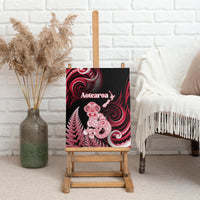 New Zealand Maori Taniwha Canvas Wall Art Silver Fern Red Version