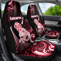 New Zealand Maori Taniwha Car Seat Cover Silver Fern Red Version