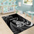 New Zealand Maori Taniwha Area Rug Silver Fern Black Version