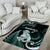 New Zealand Maori Taniwha Area Rug Silver Fern Paua Shell Version