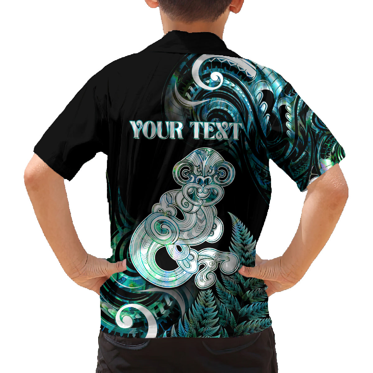 Personalised New Zealand Maori Taniwha Family Matching Summer Maxi Dress and Hawaiian Shirt Silver Fern Paua Shell Version LT05 - Polynesian Pride