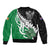 New Zealand And Ireland Rugby Custom Bomber Jacket Silver Fern With Celtic Cross