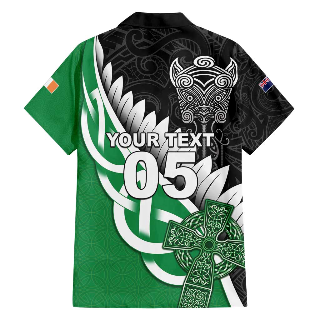 New Zealand And Ireland Rugby Custom Family Matching Tank Maxi Dress and Hawaiian Shirt Silver Fern With Celtic Cross LT05 - Polynesian Pride
