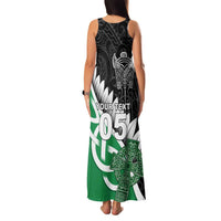 New Zealand And Ireland Rugby Custom Family Matching Tank Maxi Dress and Hawaiian Shirt Silver Fern With Celtic Cross LT05 - Polynesian Pride