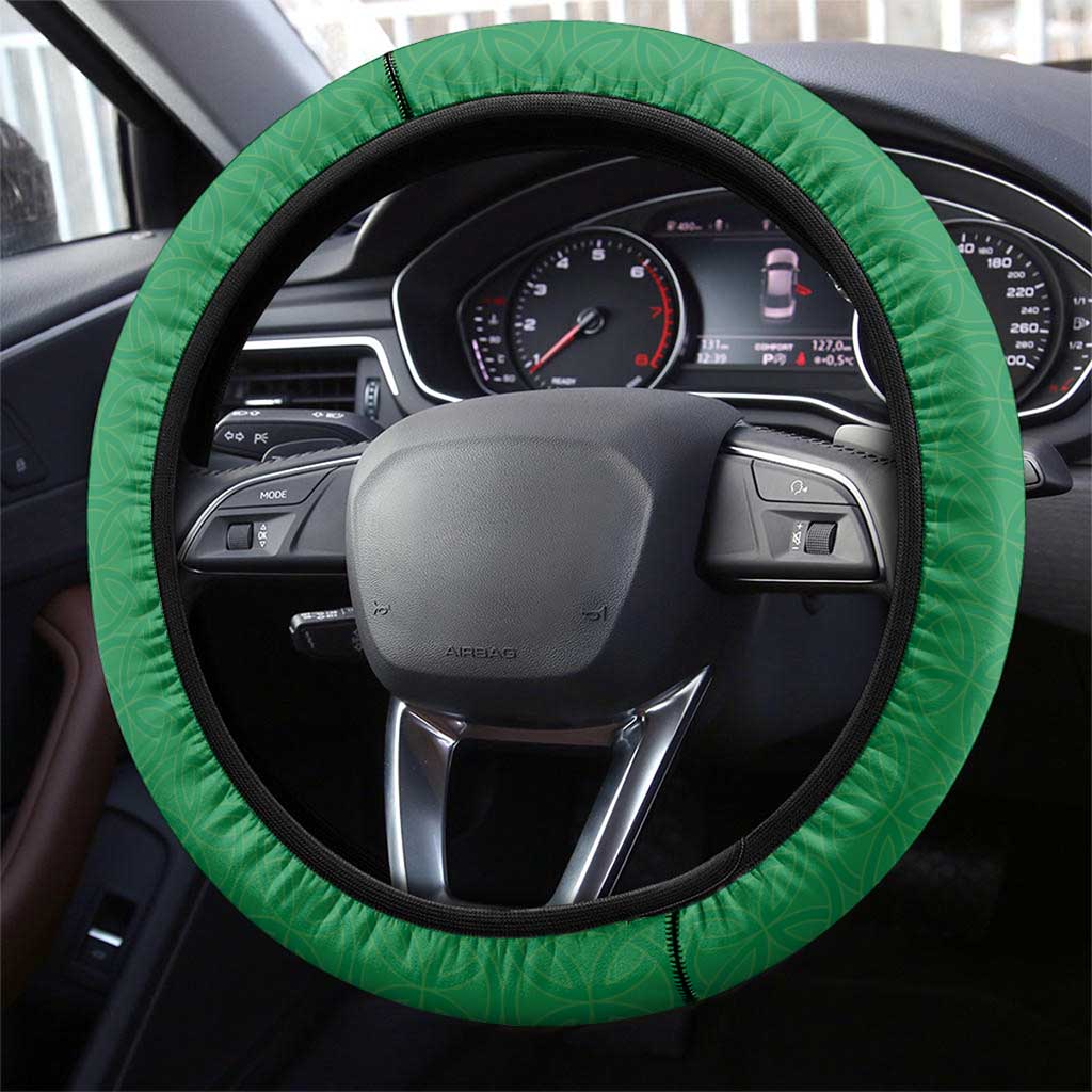 New Zealand And Ireland Rugby Steering Wheel Cover Silver Fern With Celtic Cross