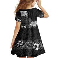 Hawaii Hibiscus With Black Polynesian Pattern Family Matching Puletasi and Hawaiian Shirt LT05 - Polynesian Pride