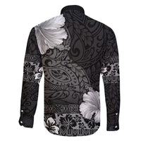 Hawaii Hibiscus With Black Polynesian Pattern Family Matching Puletasi and Hawaiian Shirt LT05 - Polynesian Pride