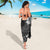 Hawaii Hibiscus With Black Polynesian Pattern Sarong