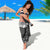 Hawaii Hibiscus With Black Polynesian Pattern Sarong