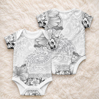 Hawaii Hibiscus With White Polynesian Pattern Baby Onesie LT05 - Polynesian Pride
