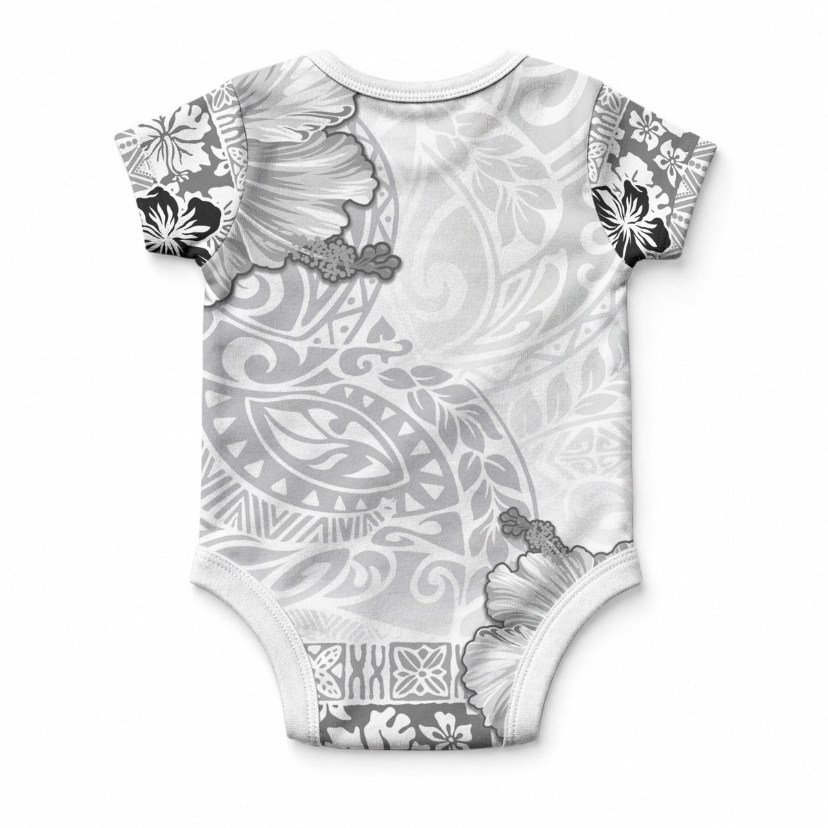 Hawaii Hibiscus With White Polynesian Pattern Baby Onesie LT05 - Polynesian Pride