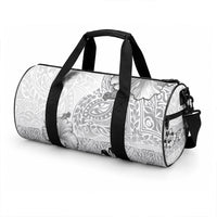 Hawaii Hibiscus With White Polynesian Pattern Duffle Bag