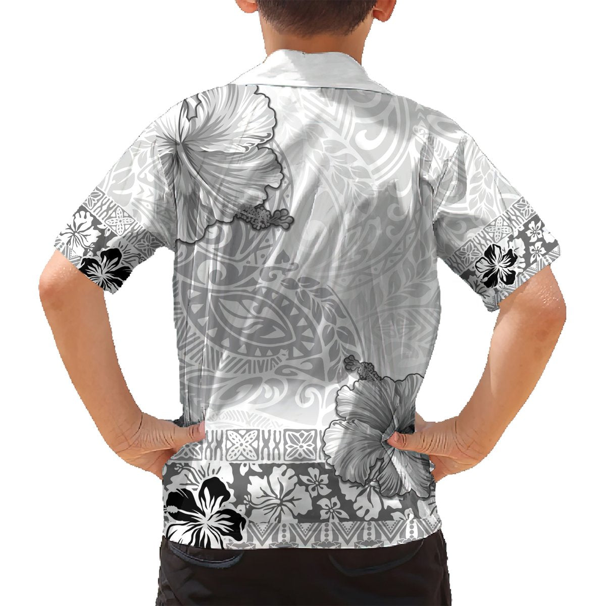 Hawaii Hibiscus With White Polynesian Pattern Hawaiian Shirt