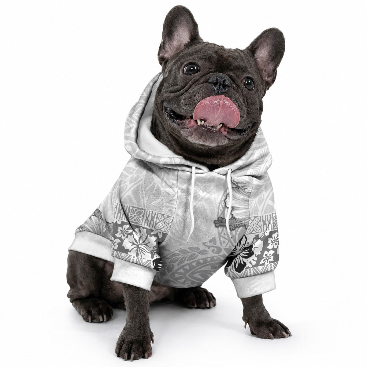 Hawaii Hibiscus With White Polynesian Pattern Pet Hoodie LT05 - Polynesian Pride