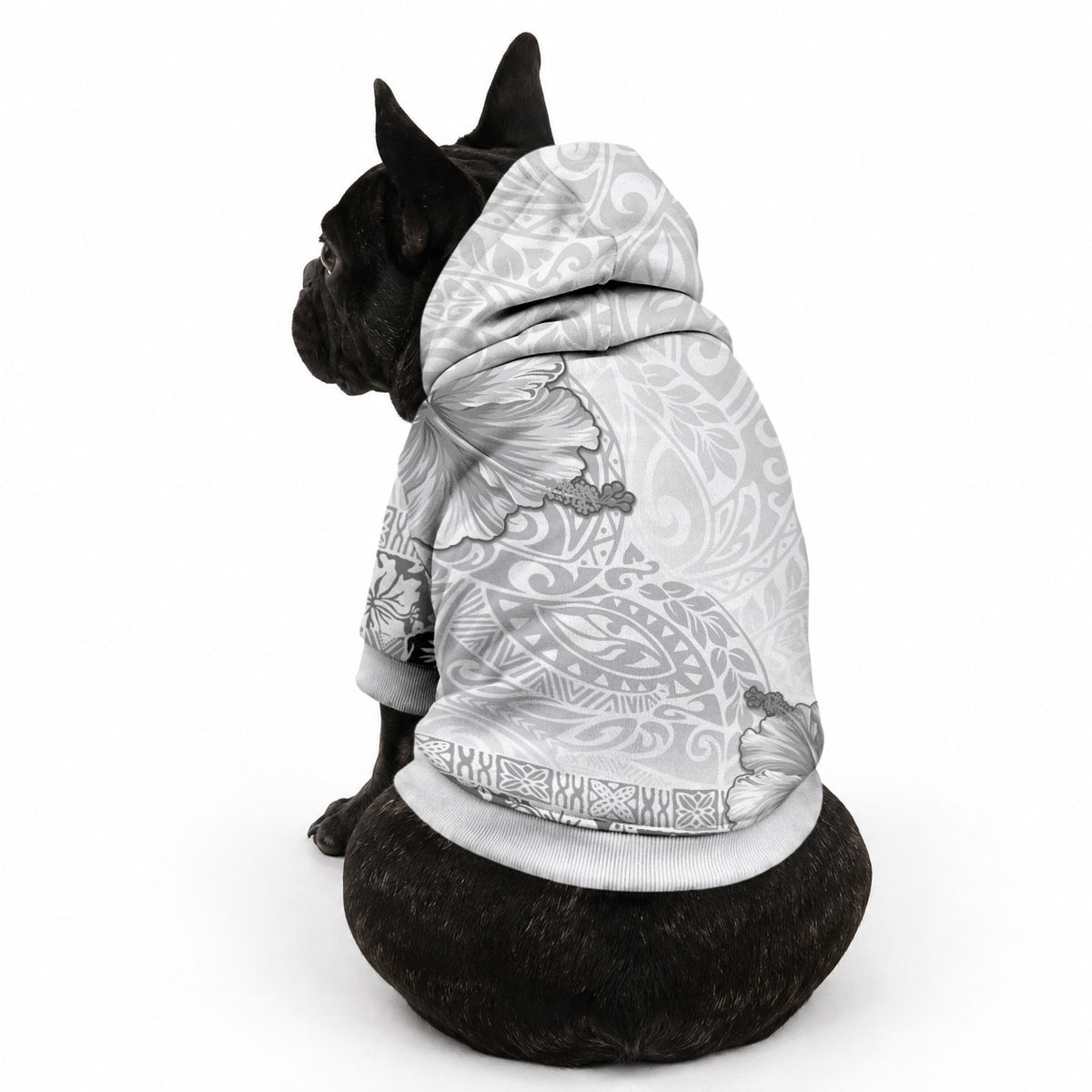 Hawaii Hibiscus With White Polynesian Pattern Pet Hoodie LT05 - Polynesian Pride