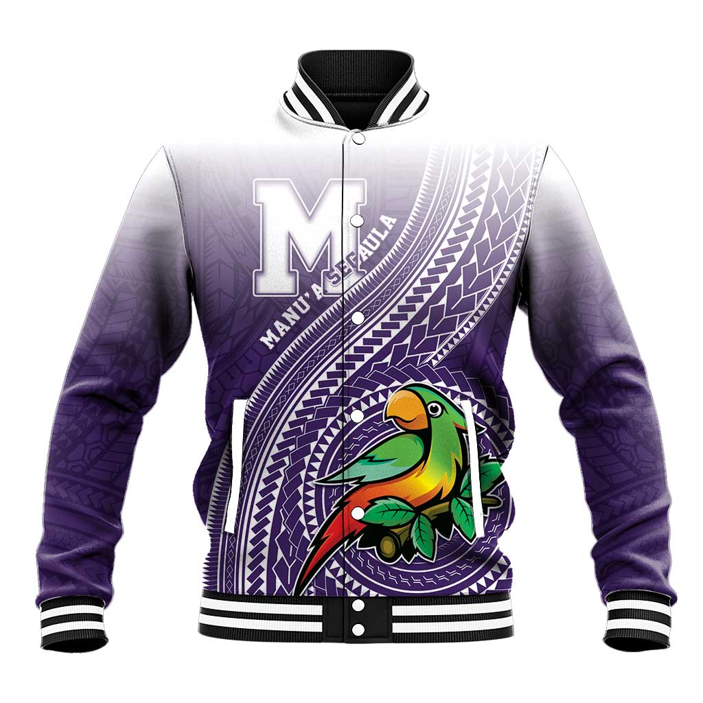 Personalized Manua High School Baseball Jacket Polynesian Tribal Pattern