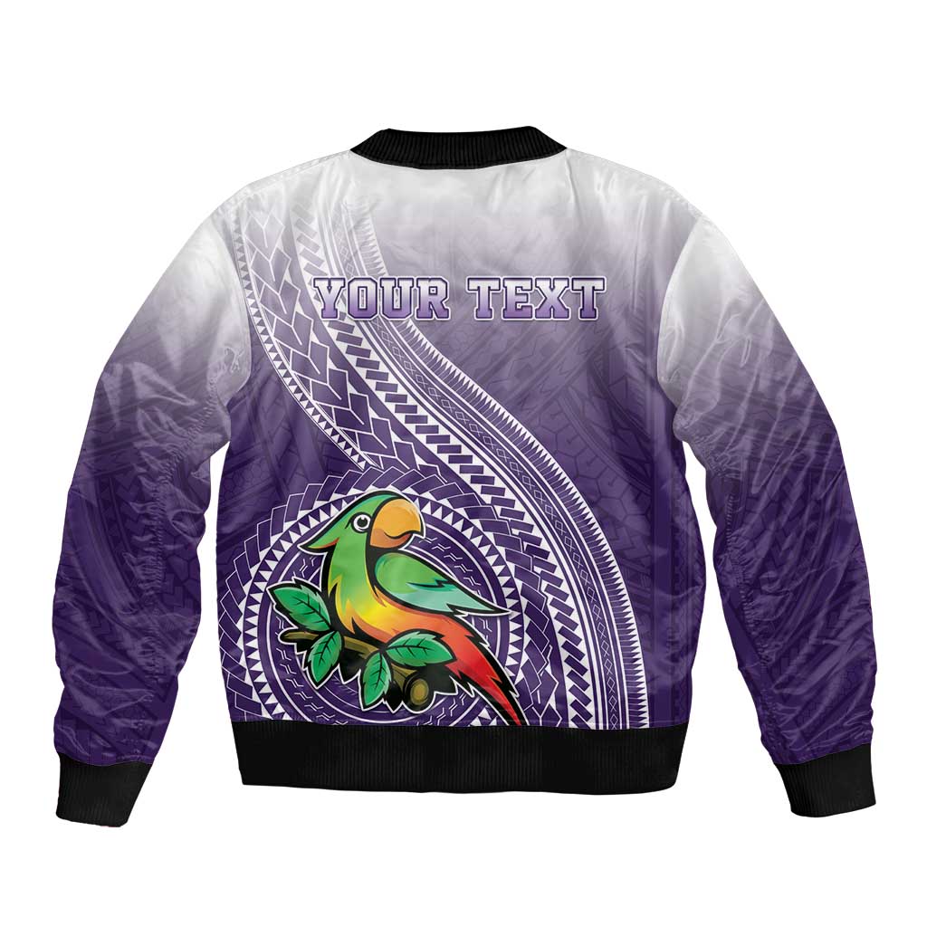 Personalized Manua High School Bomber Jacket Polynesian Tribal Pattern