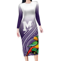 Personalized Manua High School Family Matching Long Sleeve Bodycon Dress and Hawaiian Shirt Polynesian Tribal Pattern