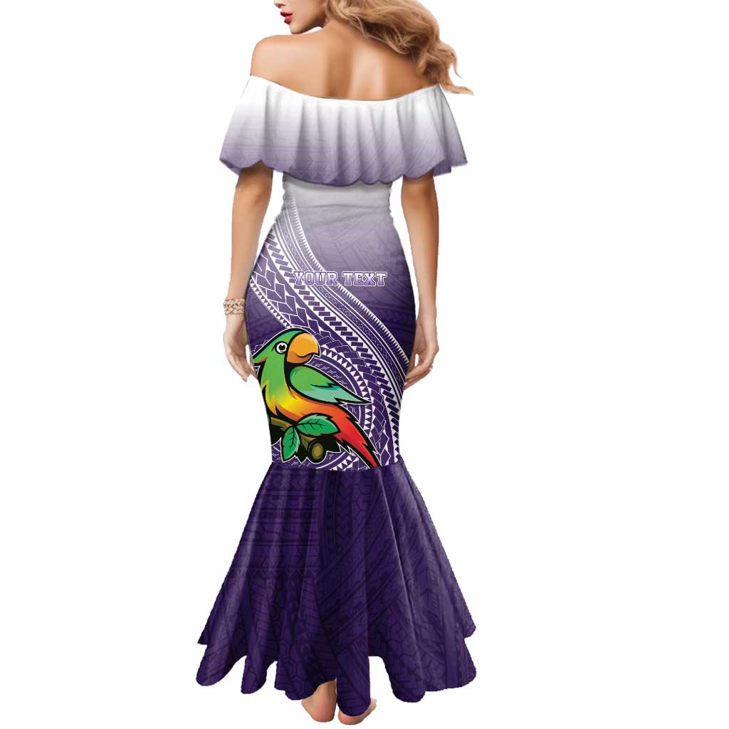 Personalized Manua High School Family Matching Mermaid Dress and Hawaiian Shirt Polynesian Tribal Pattern
