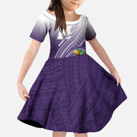 Personalized Manua High School Family Matching Off The Shoulder Long Sleeve Dress and Hawaiian Shirt Polynesian Tribal Pattern